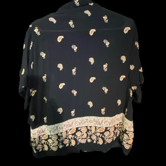 Vintage Kathie Lee Woman Semi Sheer Black Short Sleeve Notched Collar 18W/20W - Picture 3 of 5